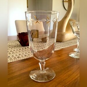 Vintage Libbey 3001-15 tall stemmed water glasses. Selling in sets of four